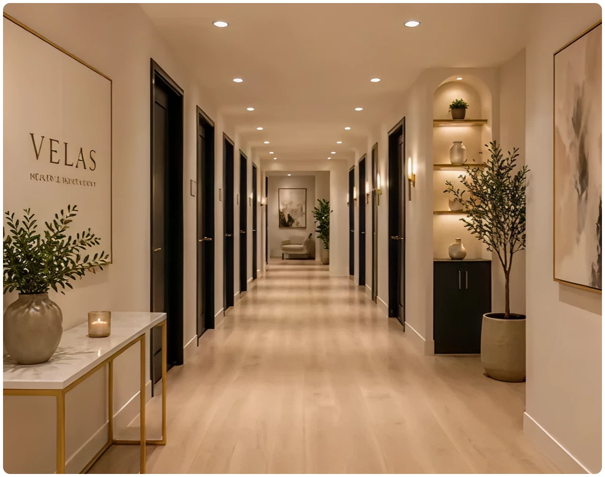 Stylish interior design in a spa setting