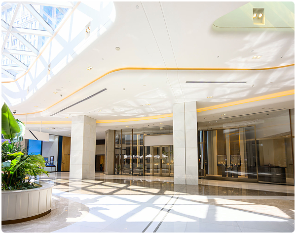 Elegant interior with marble floors